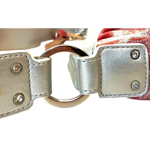 New Cromia Designer Leather Silver Peach Shoulder Handbag Purse- Made in Italy - Picture 6 of 16